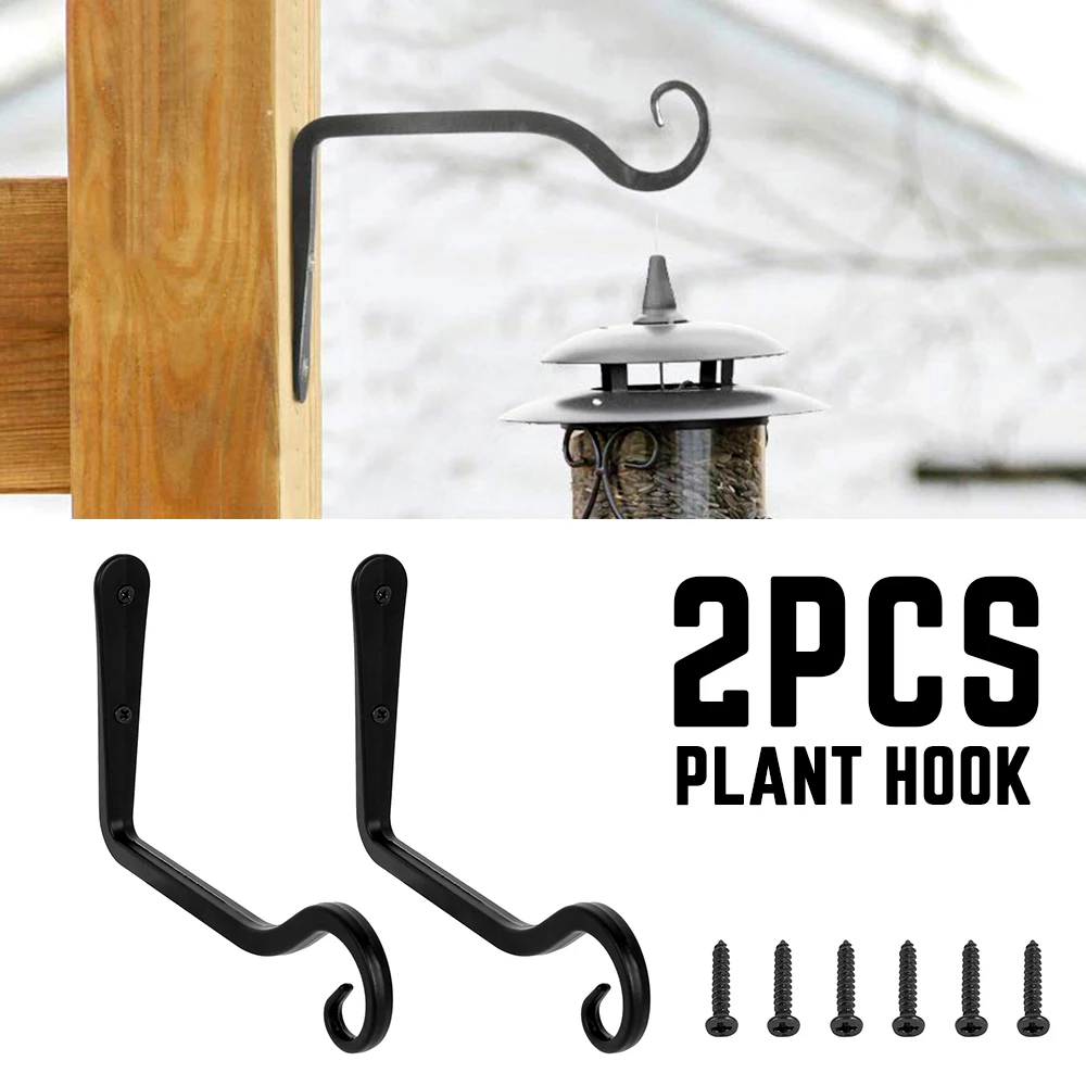 

2 Pcs Hanging Plants Bracket Wall Hanging Flower Pot Support Bracket Hook Iron Hanger Plants Holder Balcony Home Decoration