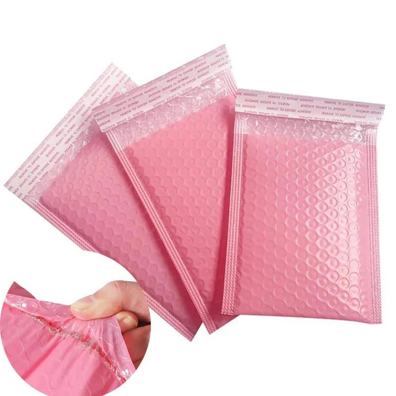 

10pcs Pink Poly Bubble Mailer Self Seal Padded Envelopes Gift Bags for Book Bubble Mailers Magazine Lined Mailer Self Seal bag