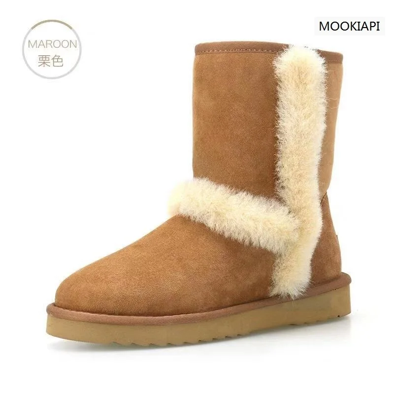 

Australia's latest women's snow boots in 2019, real sheepskin, natural wool, the highest quality barrel women's shoes, 3 color
