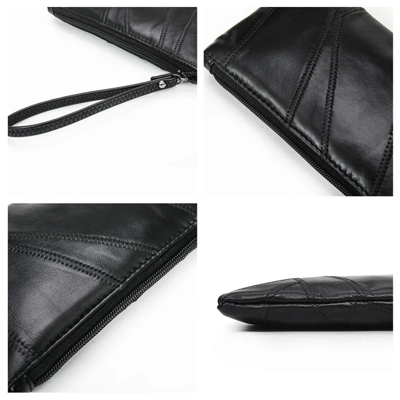 Черный женский кошелек мягкие женские клатчи сумки роскошные для женщин 2021