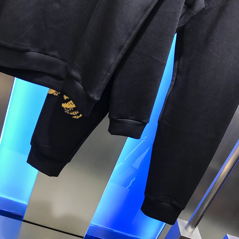 

Men's 2020 casual fashion fried Street hooded long sleeve pants two piece set autumn new aggressive tiger suit fashion youth