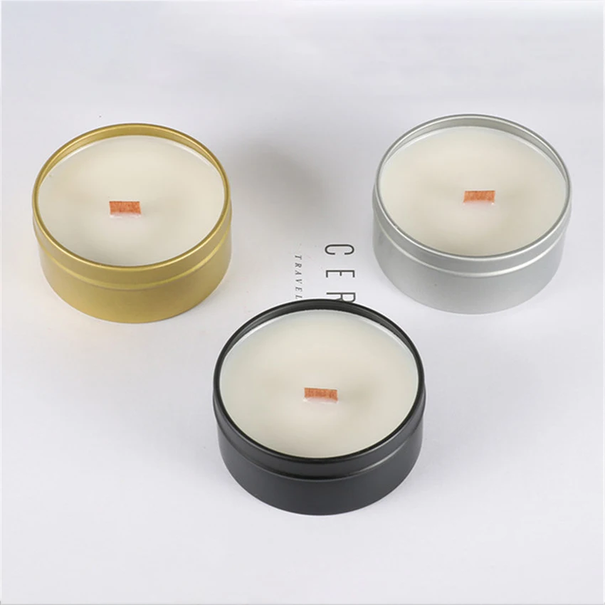 

1Pc Wedding Decoration Candle Creative Tinplate Cup Shaped Soy Wax Smokeless Christmas Candle, Party Decorative Art Candles Gift