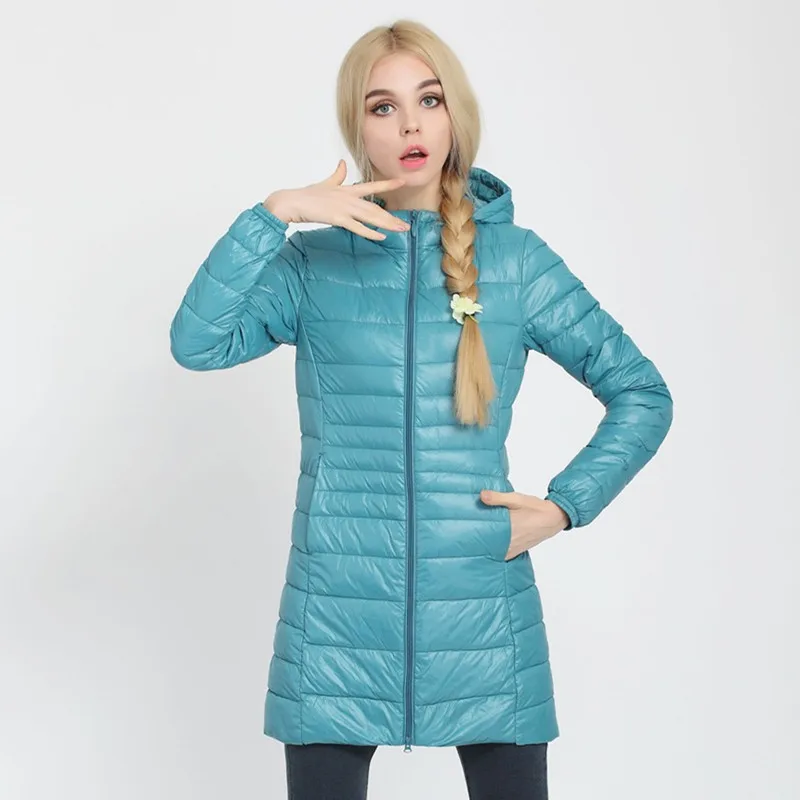 Женский ультра-светильник WSYORE зимний пуховик на утином пуху с капюшоном