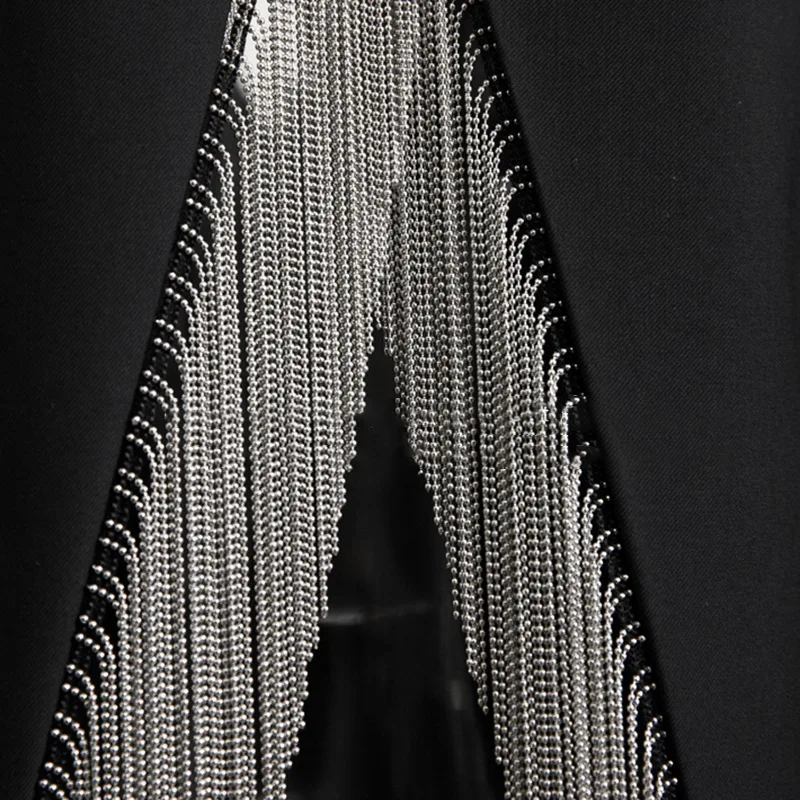 

2020 new autumn Women backless irregular women top fringed small parka black ladies coat pocket A21