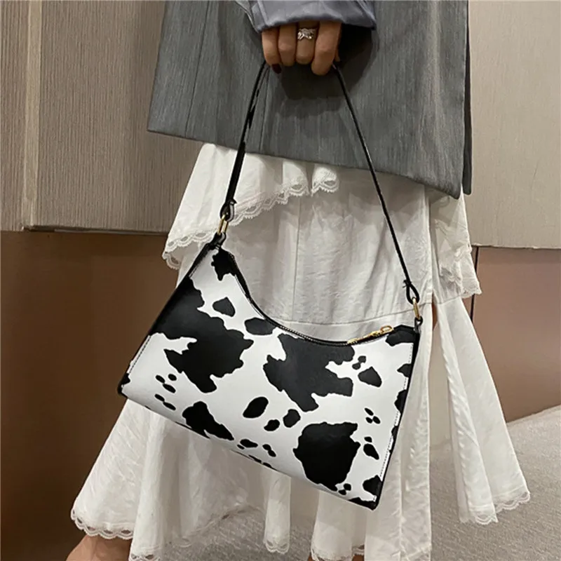 

Модная женская сумочка-Багет из искусственной кожи с принтом зебры, маленькие женские сумки на плечо, винтажные леопардовые женские сумочк...