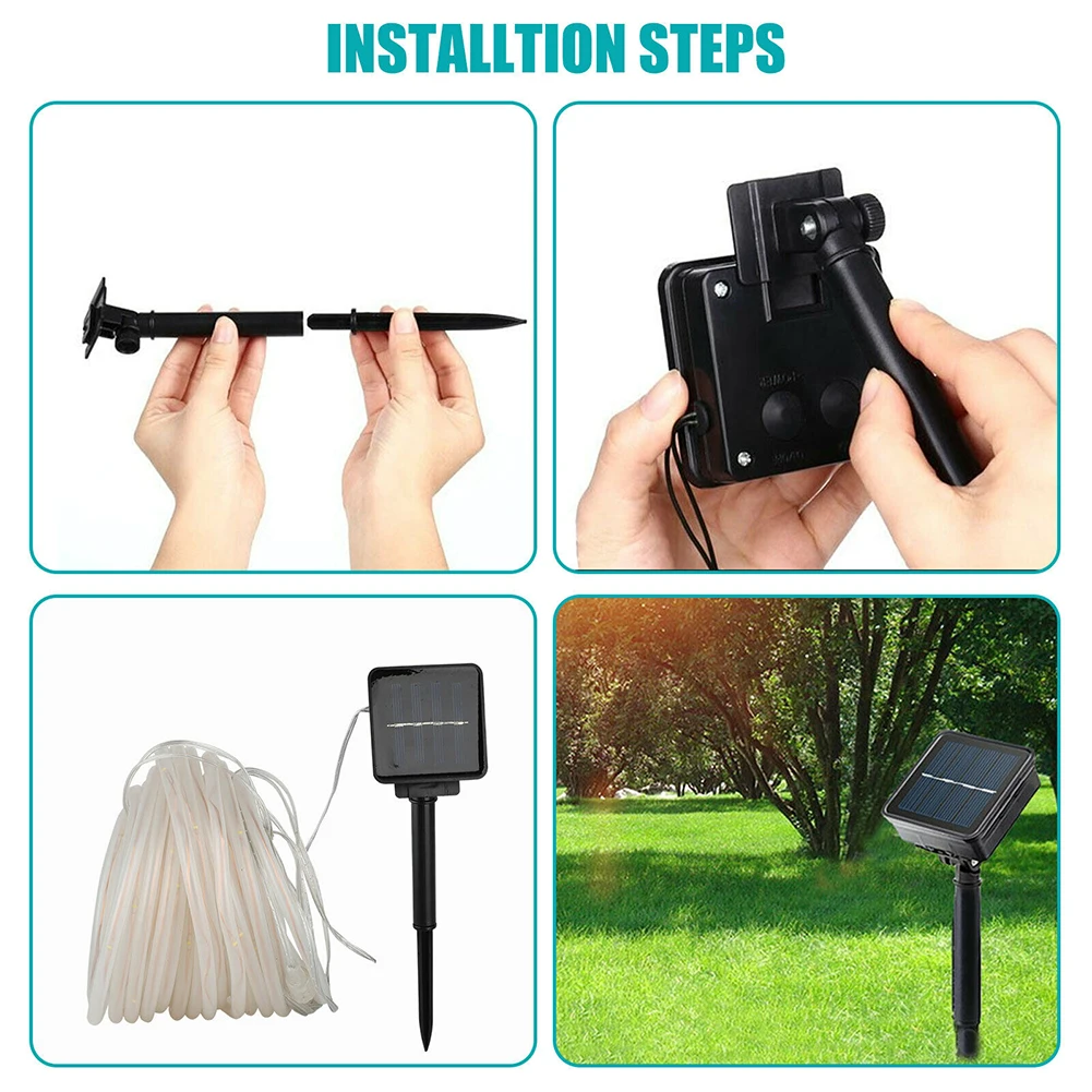 Светодиодная гирлянда на солнечной батарее водонепроницаемая садовая