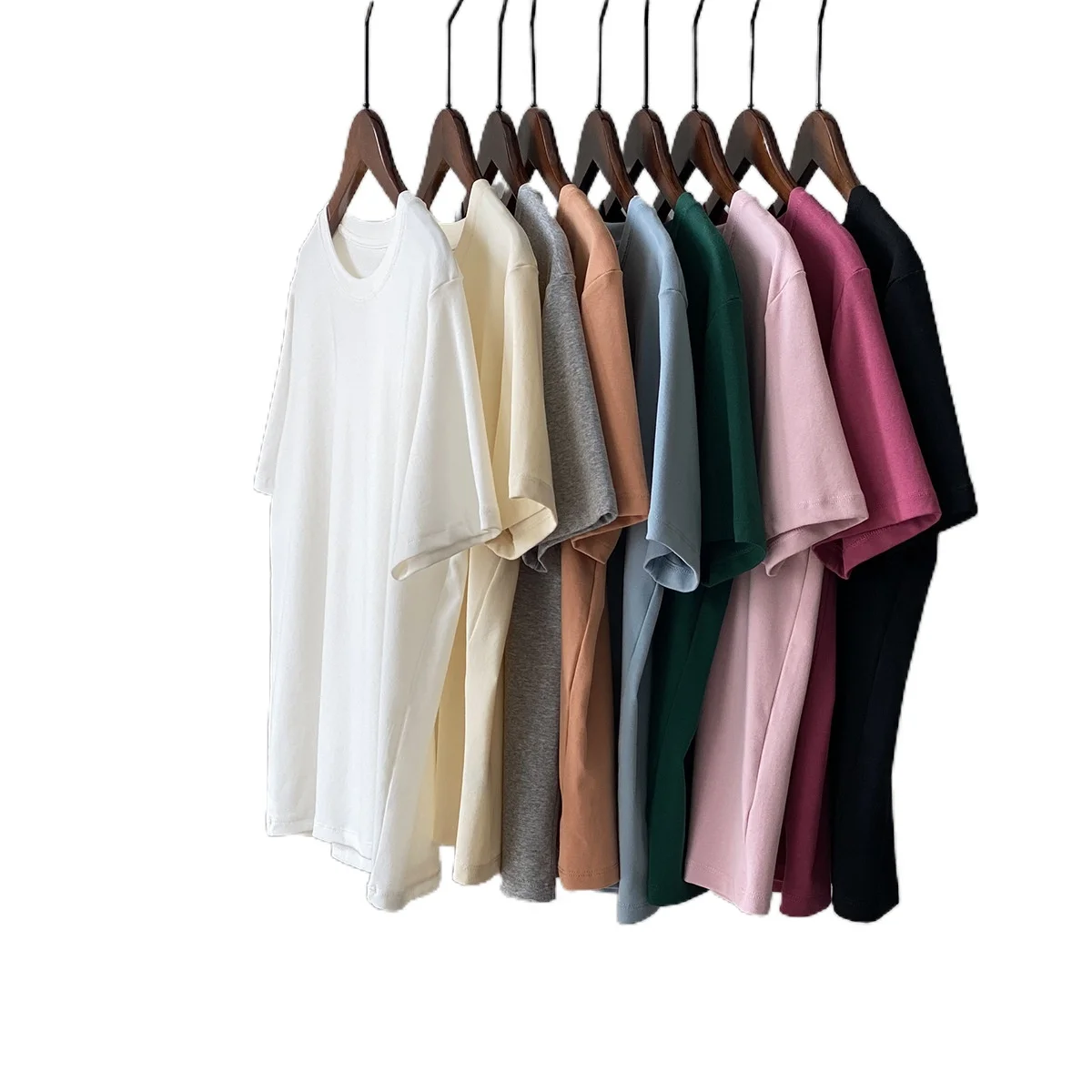 

Solid Color Short-sleeved T-shirt Women's Spring/summer 2021 New Korean Basic Round Neck Loose White Bottoming Top 626