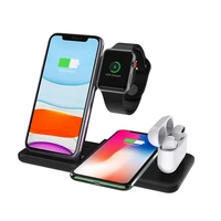 4 in 1 q20 fast 15w wireless charger dock for iphone12 iwatch5 4 airpods pro 2 1 vertical folding charging stand