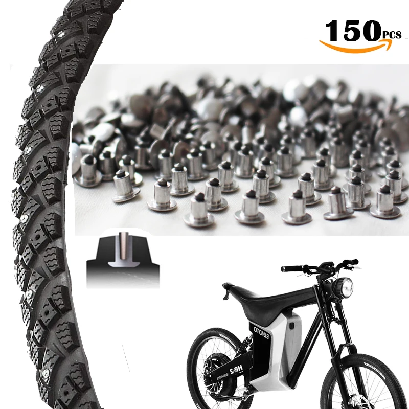 

150pcs 6.5mm/0.26" Tire studs Trye spikes Tungsten Pin Snow Tire Gripping Spikes Racing Mountain Bicycle Fatbike Spikes Winter