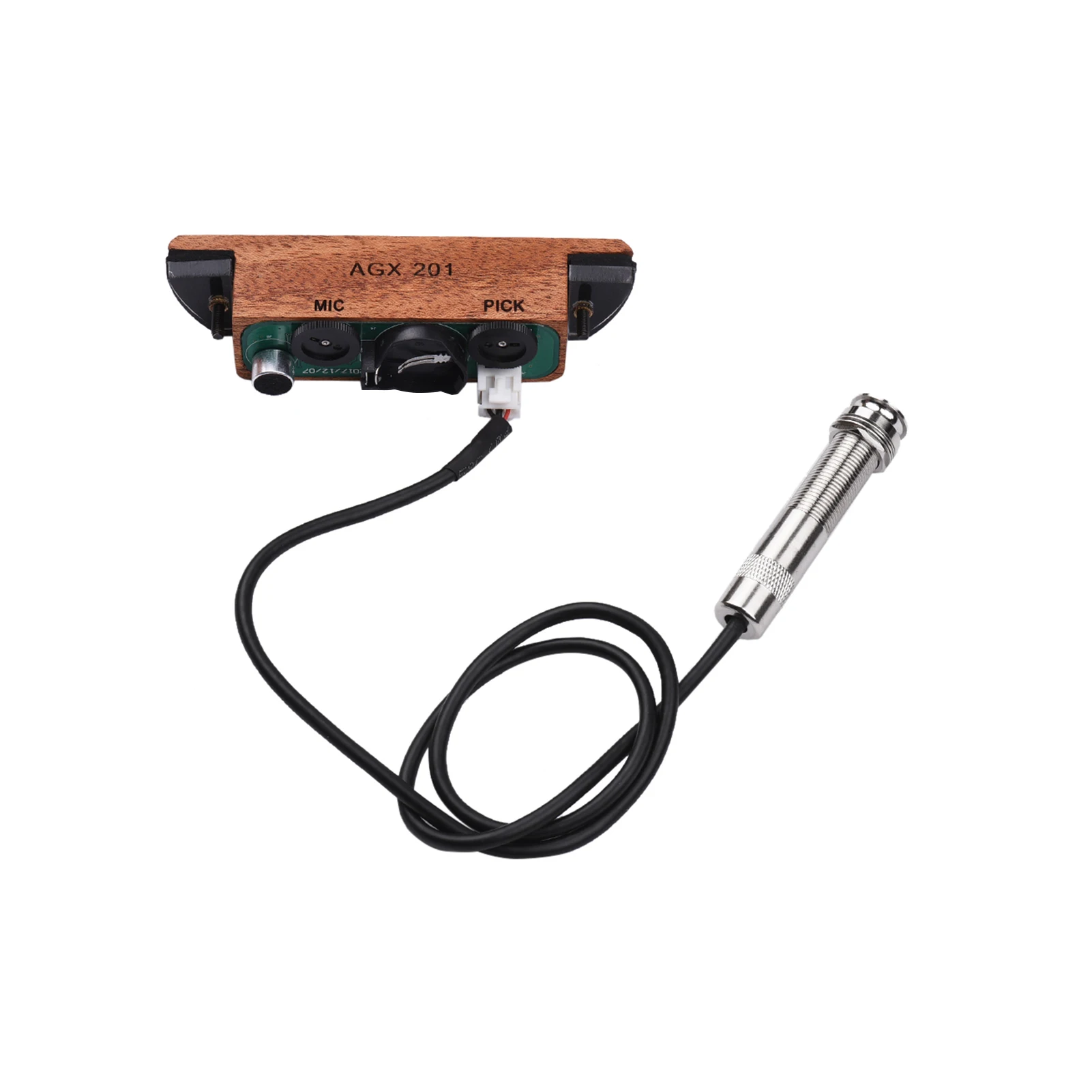

YUANXIN Acoustic Folk Guitar Soundhole Pickup Wooden Pick-up Transducer Supports Microphone Pickup with 6.35mm Endpin Jack