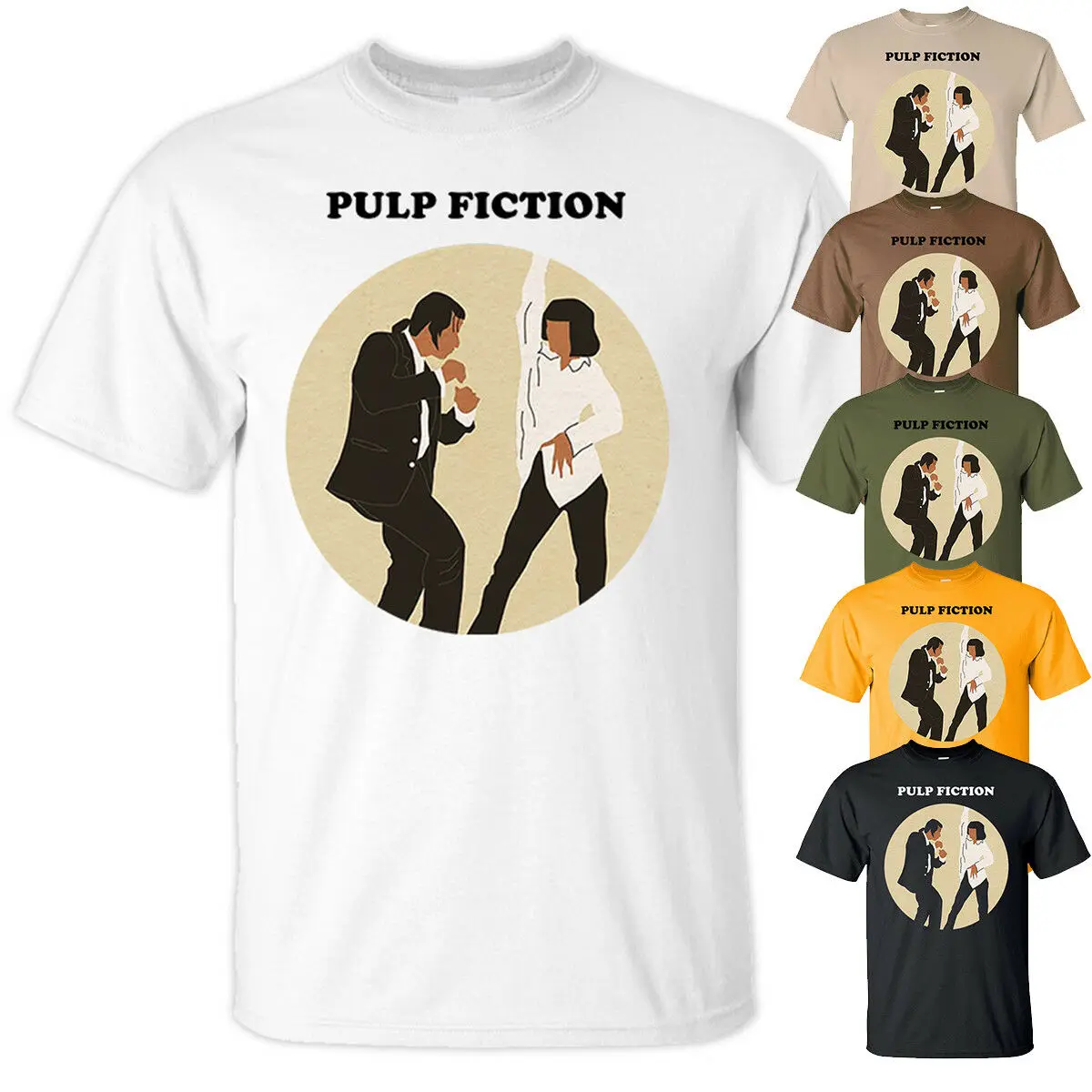 Pulp fiction V7 Джон Траволта ума Турман фильм плакат Футболка все размеры S 5Xl|Мужские