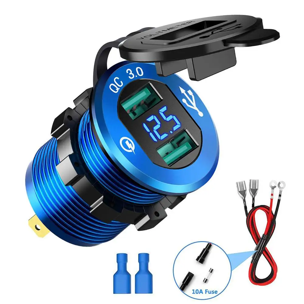 Быстрая зарядка 3 0 двойное зарядное устройство USB водонепроницаемая алюминиевая