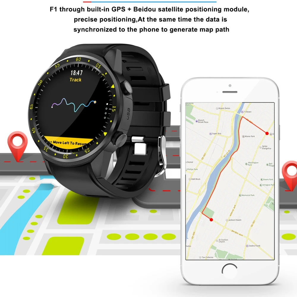 F1 GPS watch Heart Rate tracker Smart SIM Card Pedometer sport Smartwatch For apple Huawei Android PK GW12 F2 | Электроника
