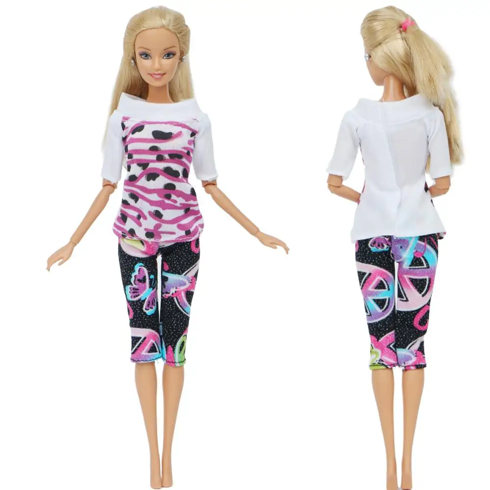 Модный наряд повседневная одежда на осень блузка с милым рисунком брюки вечерние