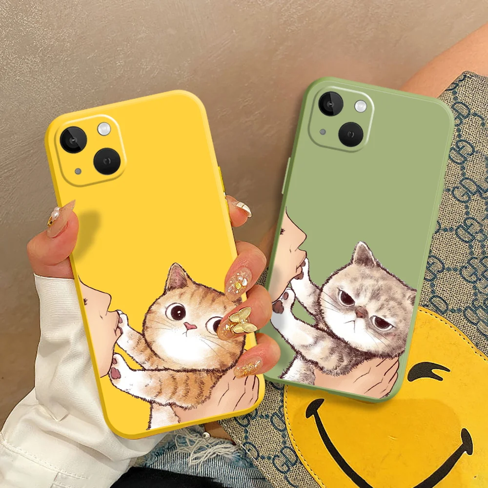 

Phone Case for iPhone 8 7 6S 6 Plus SE 2020 12 13 Mini Pro Max 11 Pro Max XR XS Max Soft Silicone Refuse Cat Couqe Funda Capa