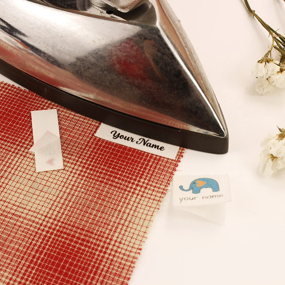 Этикетки на основе утюга 20x50 мм хлопковые с логотипом или текстом бирки для