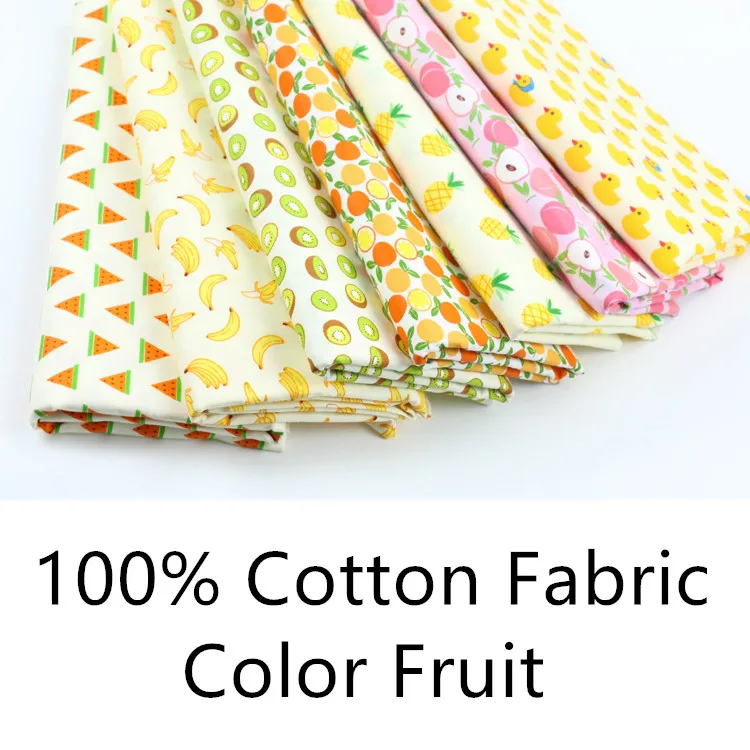 Хлопковая ткань с принтом фруктов для новорожденных 160 см х 50 см|Ткань| |