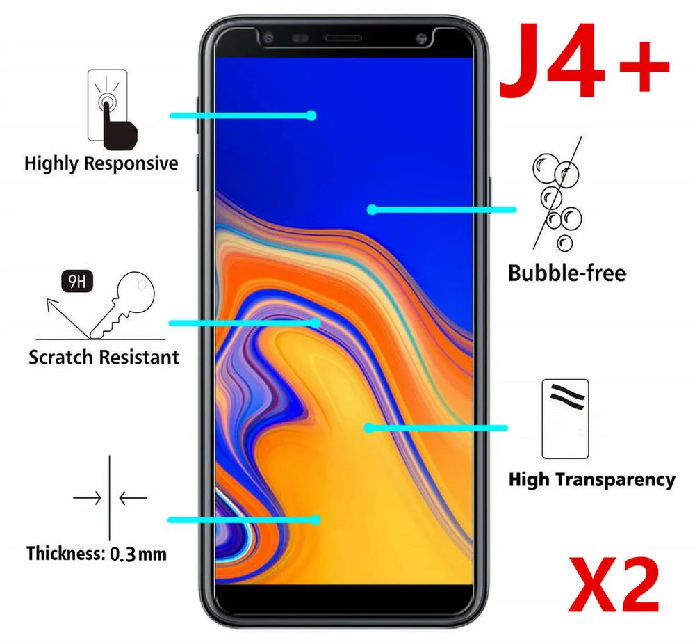 

FOR SAMSUNG GALAXY J4 PLUS Film cran Protection Vitre Verre Tremp Glass 9H