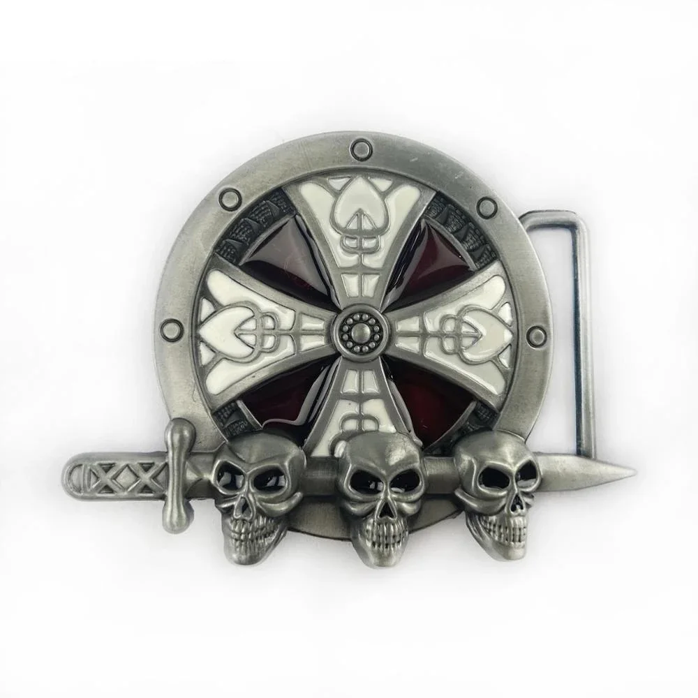 Лидер продаж Мужская пряжка для ремня с объемным черепом в стиле панк голова меч