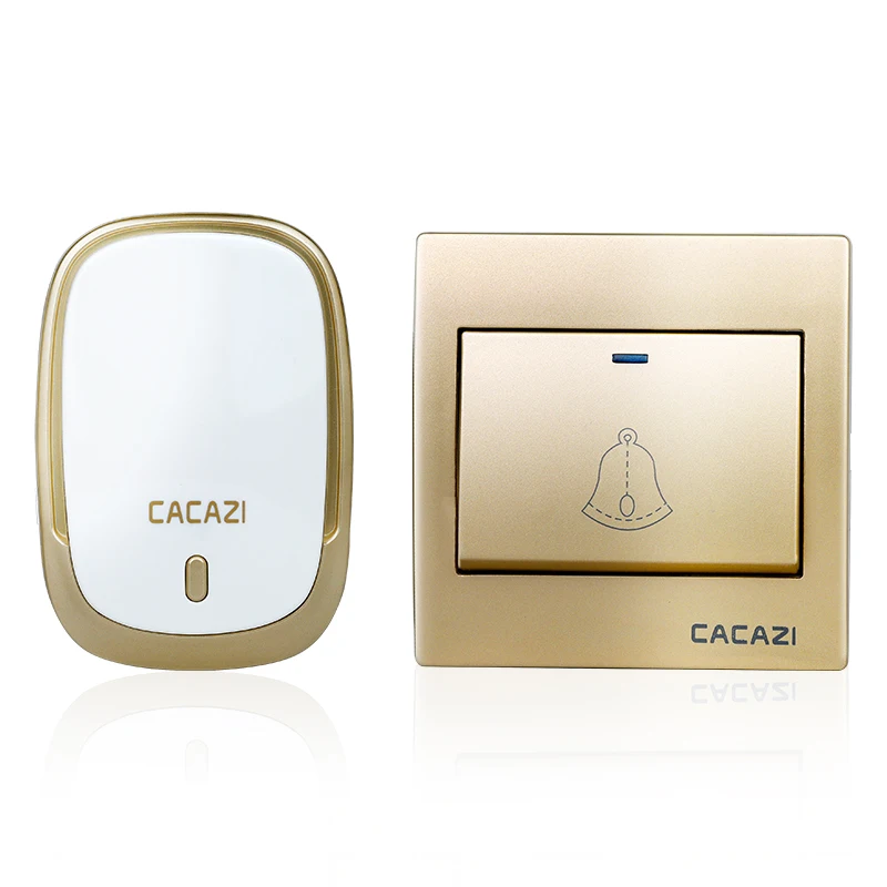1 button 1 receiver Беспроводной дверной звонок CACAZI водонепроницаемый 1 Батарейная кнопка+ 2 приемника 300 м дистанционный светодиодный светильник Домашний Беспроводной звонок 36 колокольчиков 4 громкости - Цвет: 1 button 1 receiver