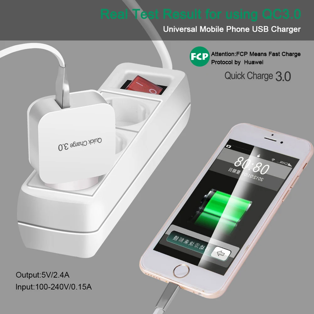 USB зарядное устройство Quick Charge 3 0 быстрый мобильный телефон 18 Вт портативное для