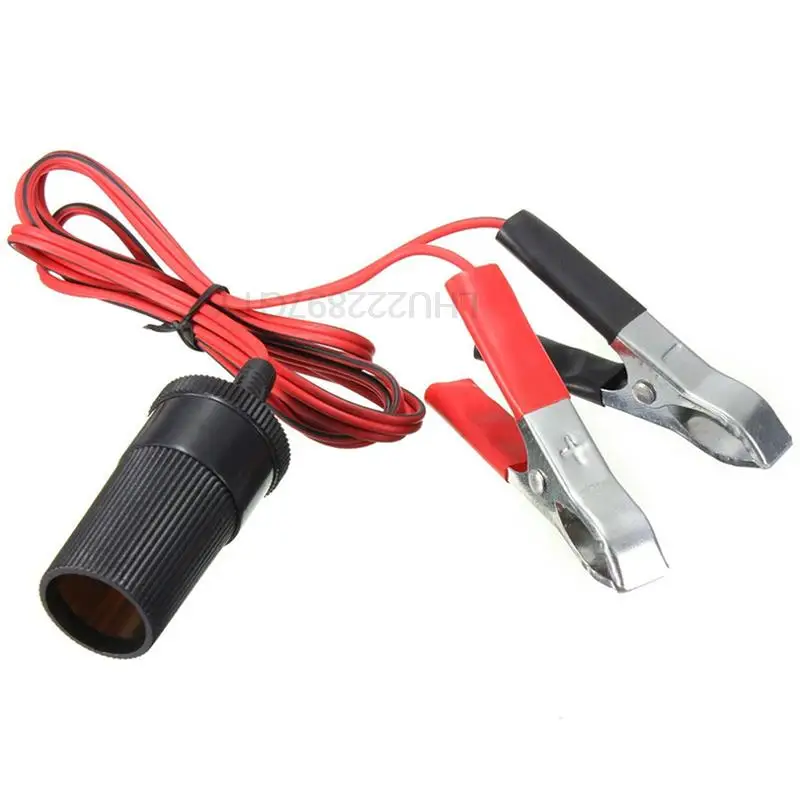

Universal 12V Car Auxiliary Cigarette Lighter Socket Connector Battery Crocodile Clips Power Adapter Extension Cord