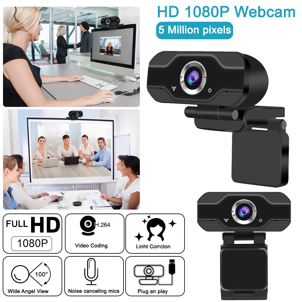 Испания США Быстрая доставка USB HD 1080P Веб камера Встроенный Микрофон Pro потоковая