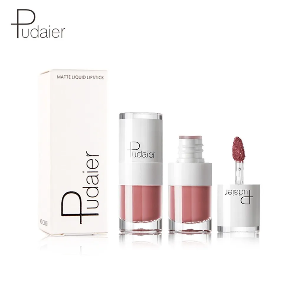 Водостойкая матовая помада Pudaier стойкая увлажняющая жидкая губная нюдовый блеск