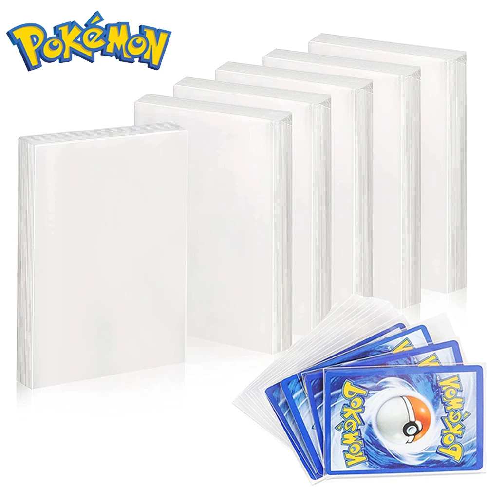 Fundas protectoras para cartas de Pok&eacute;mon, 100 Uds., transparente, VMAX, Yugioh, estuche Protector, carpeta, chico juguete para regalo-0