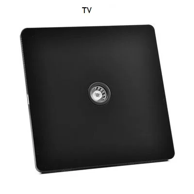 TV 86 мм нержавеющая сталь матовая черная панель настенный тумблер латунь ручка накатки Ретро Винтаж телефон вентилятор Интернет ТВ винт - Цвет: TV