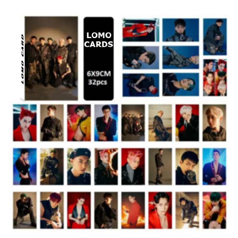 [MYKPOP]LOMO карты 32 шт. набор фотокарт в подарочной коробке коллекция поклонников KPOP E9
