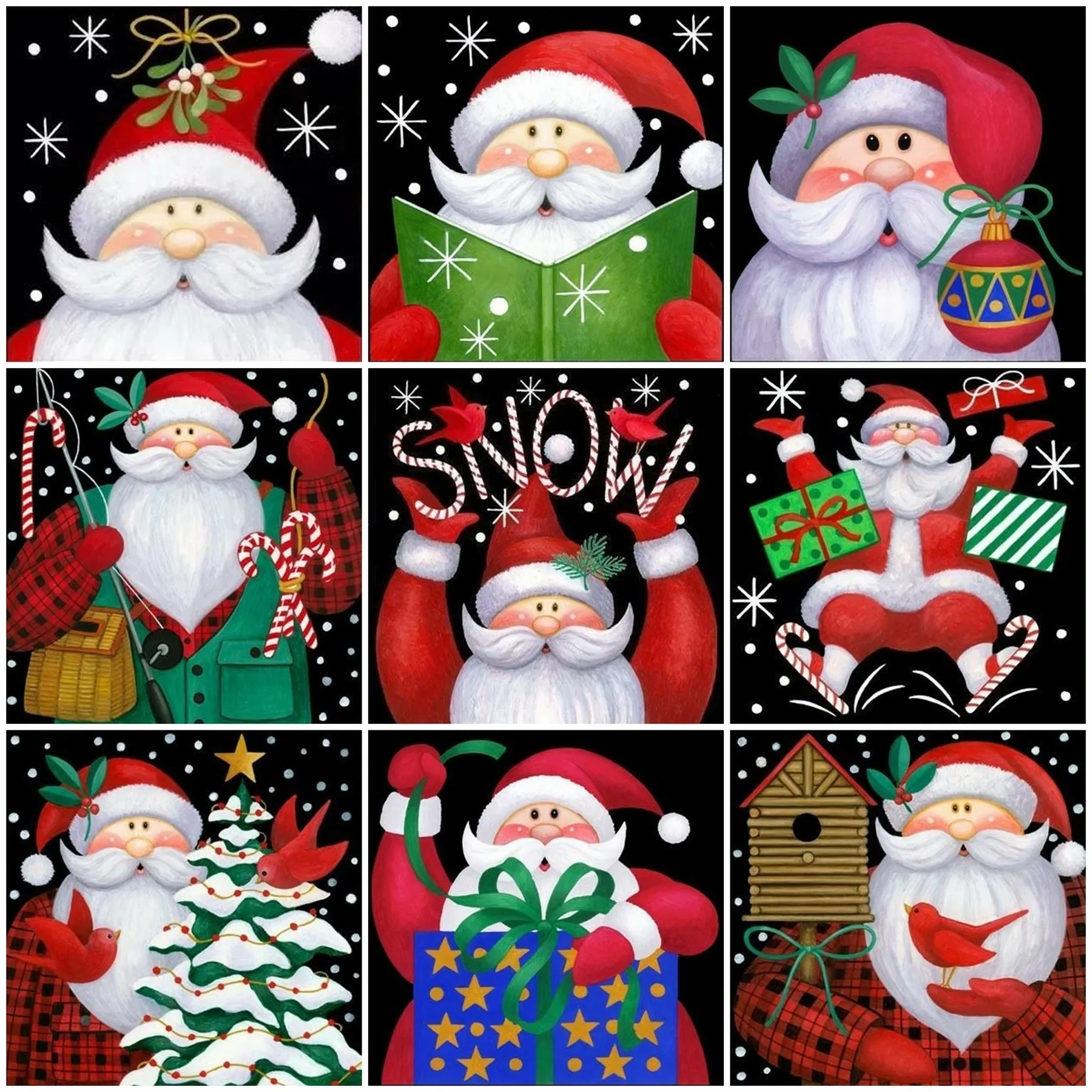 

ZOOYA Diamond Painting Cartoons Santa Claus Full Drill Square Diamond Embroidery Winter Rhinestone Mosaic Christmas Child Gift