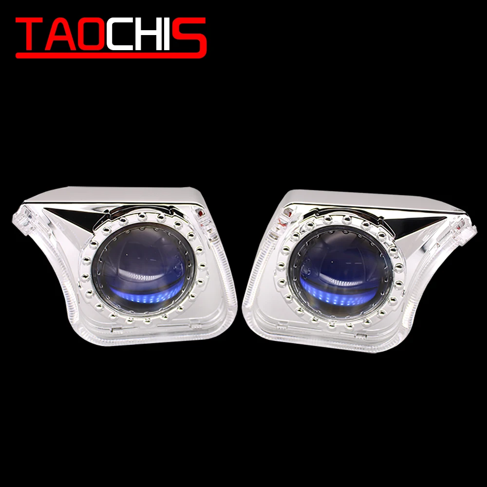 TAOCHIS YT140 3,0 дюйма bi xenon светодиодный проектор Объектив shroud DRL Автомобильные фары глаза ангела Белый Красный Синий Желтый цвет