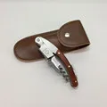 Padauk дерево больше функций красное вино открывалка для бутылок голова креветки нож из нержавеющей стали гиппокамп Набор предметов клиренс - Цвет: Leather suit