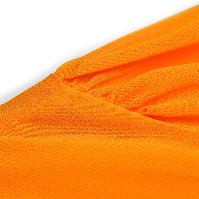 Модное платье для женщин, одежда, оранжевый пояс, бант, воротник, фонарь, длинные рукава, завышенная талия, кружева, пэчворк, макси, шифоновое платье