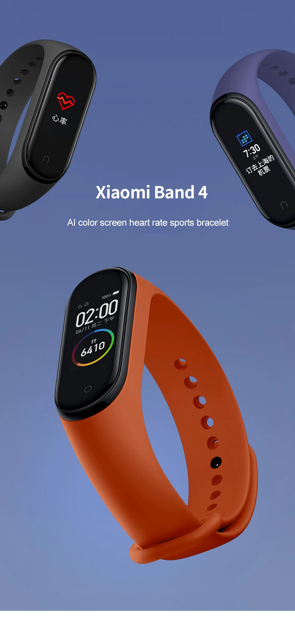 Глобальная версия опционально Xiaomi mi Band 4 умный Браслет Пульс фитнес 135 мАч большой цветной экран Bluetooth 5,0 mi band