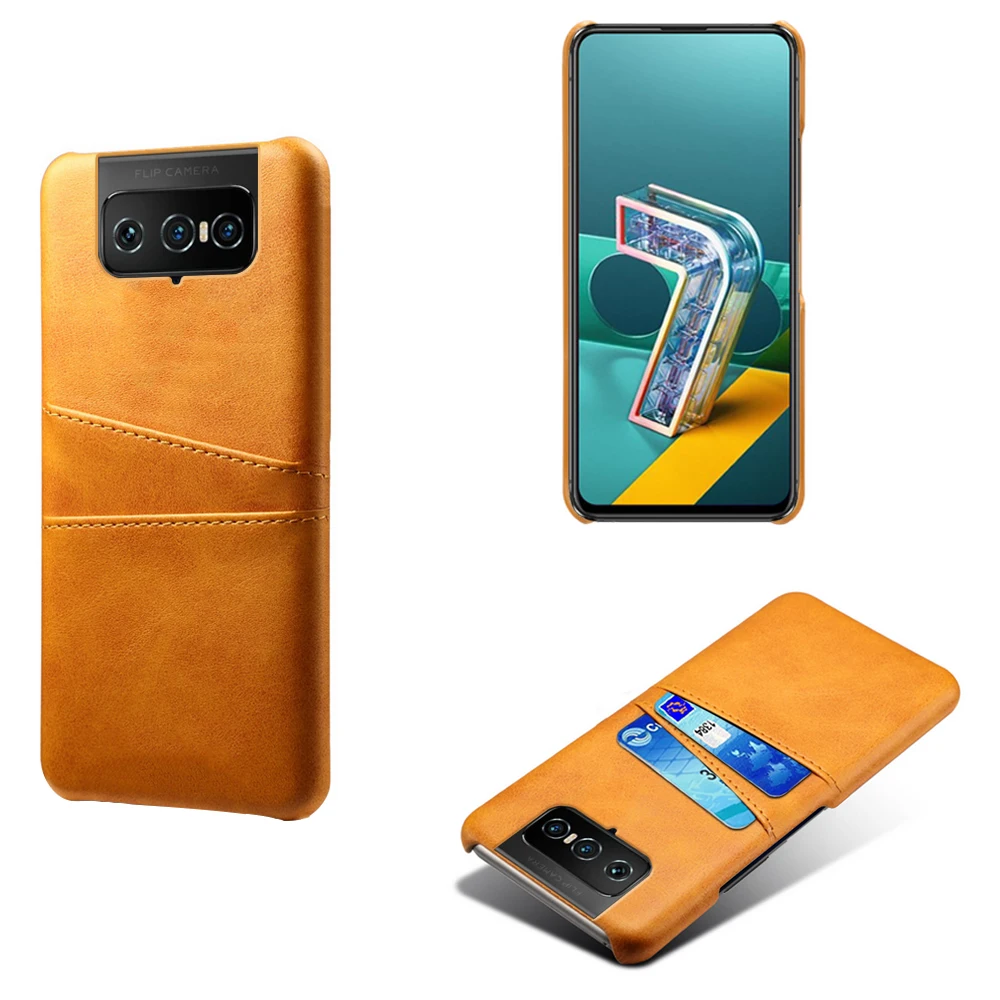 

For ASUS Zenfone 7 7 Pro ZS671KS Case Credit Card Retro PU Leather Case with Card Slots Wallet Cover for Zenfone 8 8 Flip Case