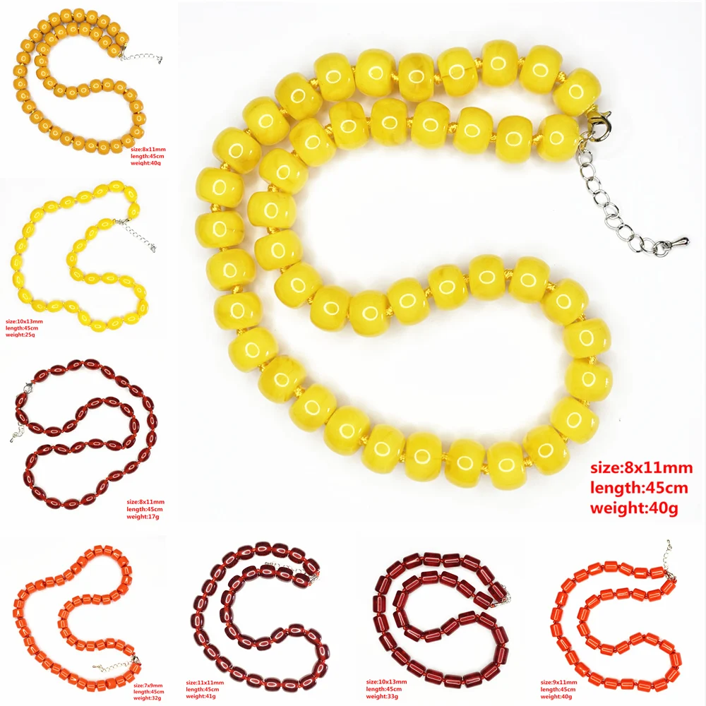 Оптовая торговля Микс Форма Бодхи бусы ожерелье смолы янтаря молитва короткая