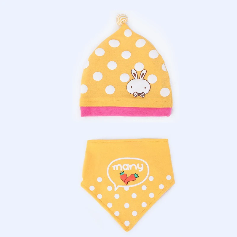 Шапки унисекс хлопковые шапки в белый горошек Слюнявчики для мамы и ребенка