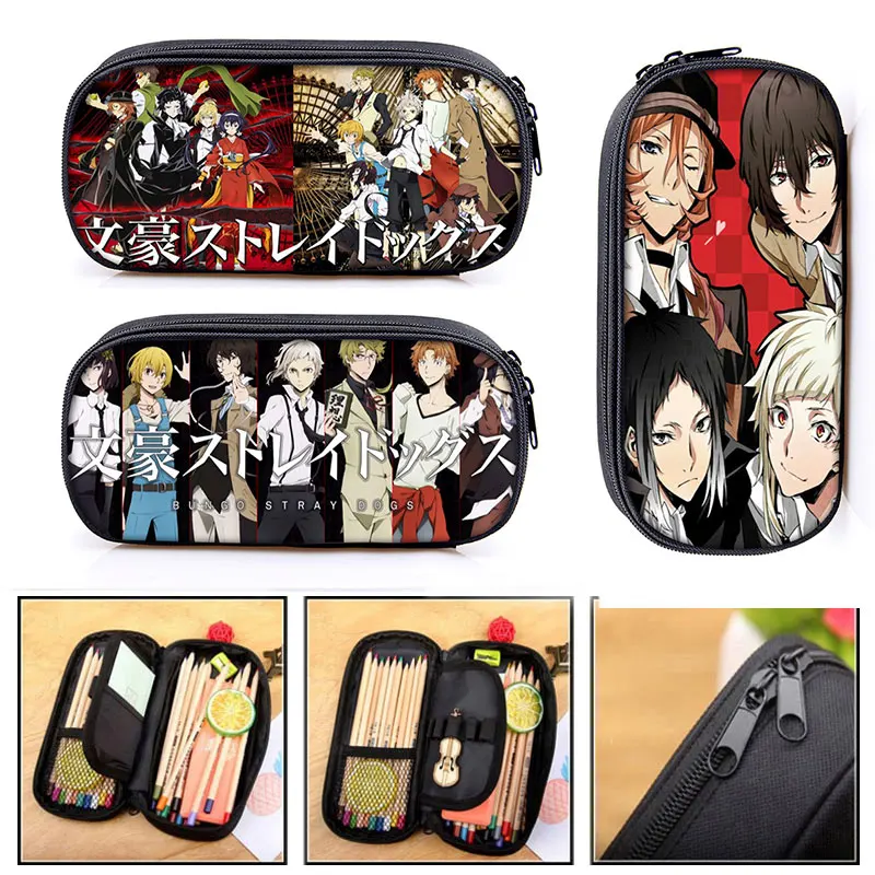 

Пенал для карандашей с рисунком аниме Bungo Stray Dogs, для мальчиков и девочек, пенал, Осаму дадзай, Детские Канцелярские сумки, школьные принадлеж...