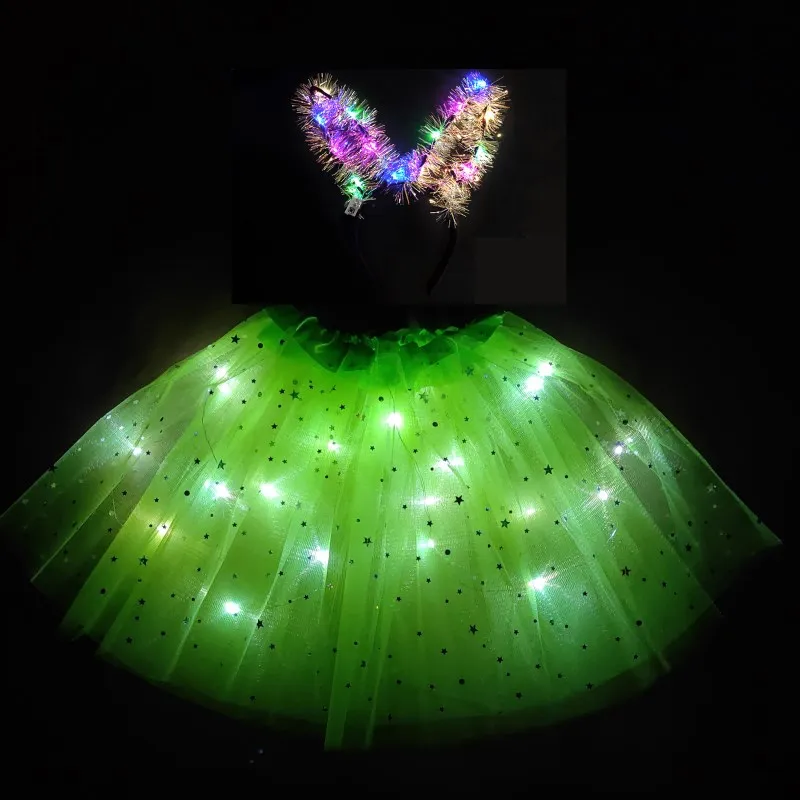 2020 новая детская светящаяся юбка для девочек короткая со светодиодной