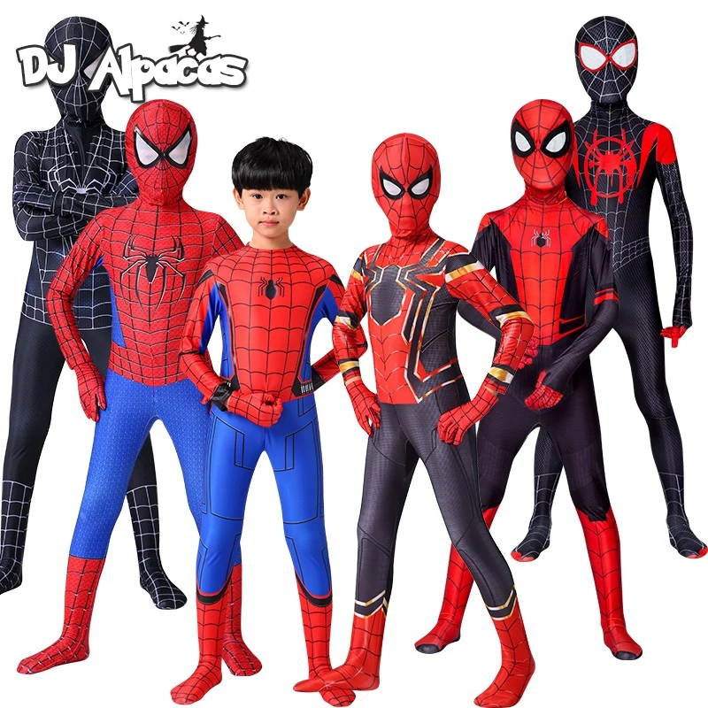 Eisen Spinne Cosplay Amazing Spider-junge Mann Halloween Kostüm Peter Parker Zentai Anzug Superhero Body Für Kinder Erwachsene