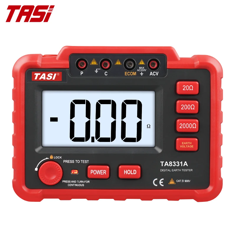 

TASI TA8331A Insulation Earth Resistance Tester Voltage Megohmmeter Digital Ground Resistance Meter Ohm Real LCD Backligh Megger