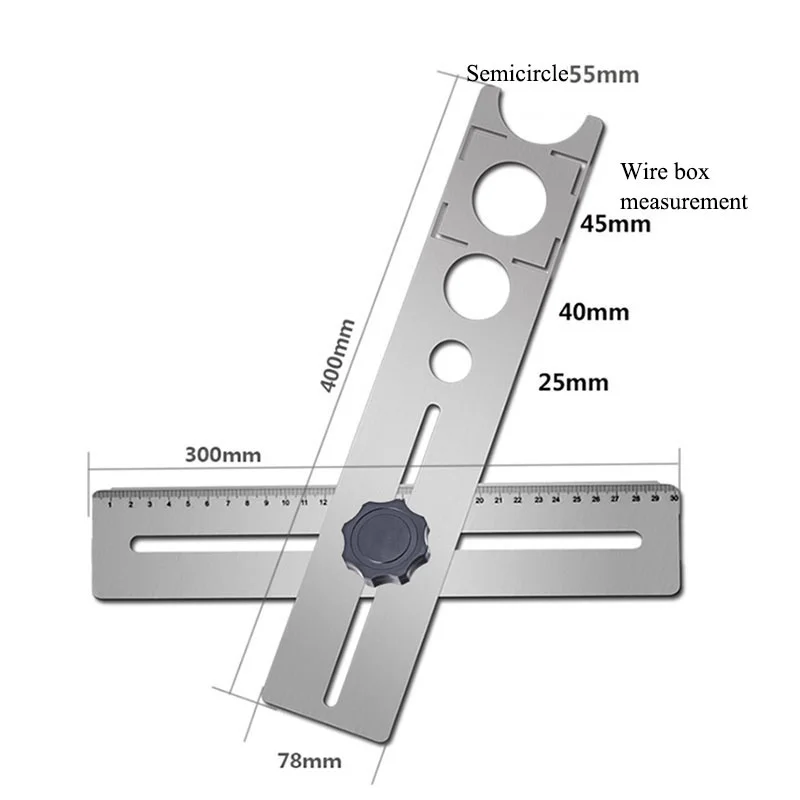 Tile Hole Locator Stainless Steel Ceramic Ruler Adjustable Punching Hand Tool for House Decorated Work | Инструменты