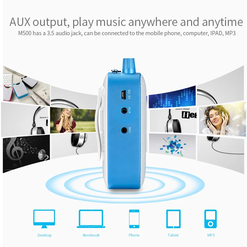 Портативный голосовой усилитель SHIDU 10 Вт микрофон для учителя динамик с MP3