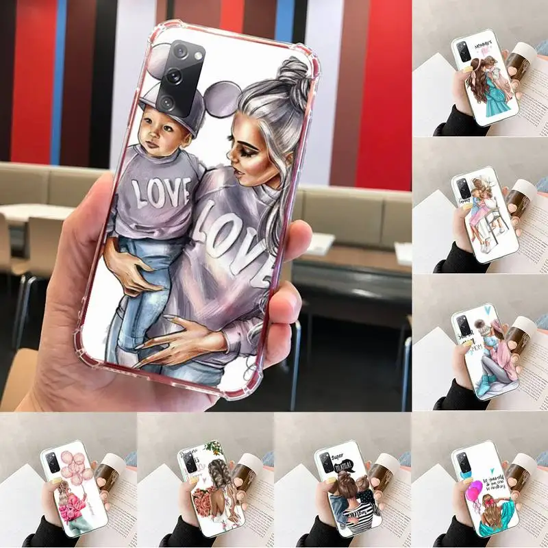 

Fashion Super Dad Mom Baby Girl Phone Case Transparent For Samsung S 10 9 20 11 7 8 21 6 P Edge PLUS ULTRA 4G 5G