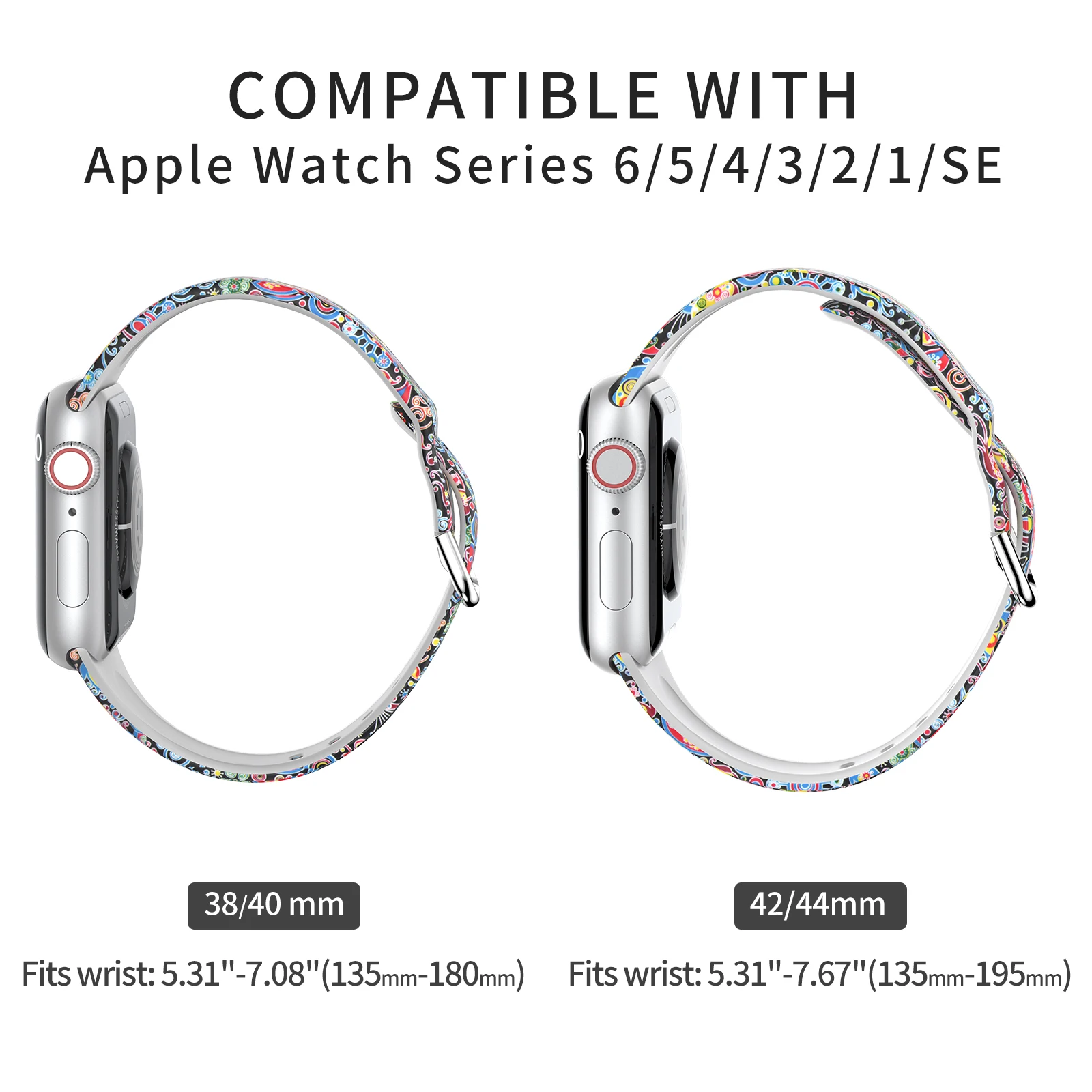 Toyouths печатных силиконовый ремешок для наручных часов Apple Watch брюки спортивные с