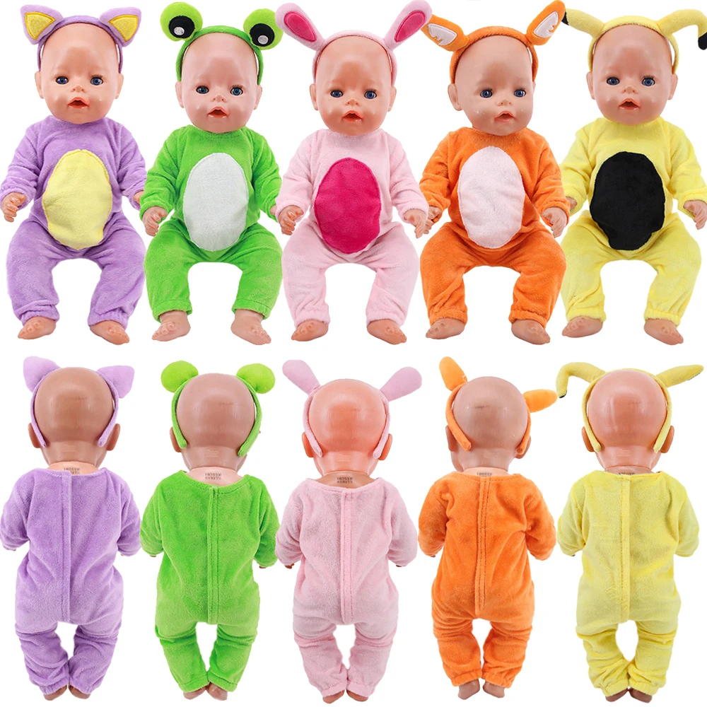 Одежда для кукол новорожденных 40 см, набор шапок для маленьких кукол, милые комбинезоны с животными, Детская верхняя одежда, подарки для девочек, аксессуары ручной работы