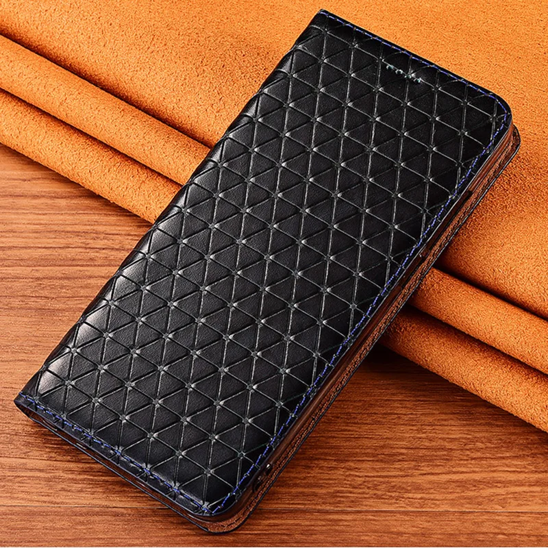 rhombus veins genuine leather case cover for oppo a5 a3s ax5 a7 a7x a5s a9 a91 a8 wallet flip cover free global shipping