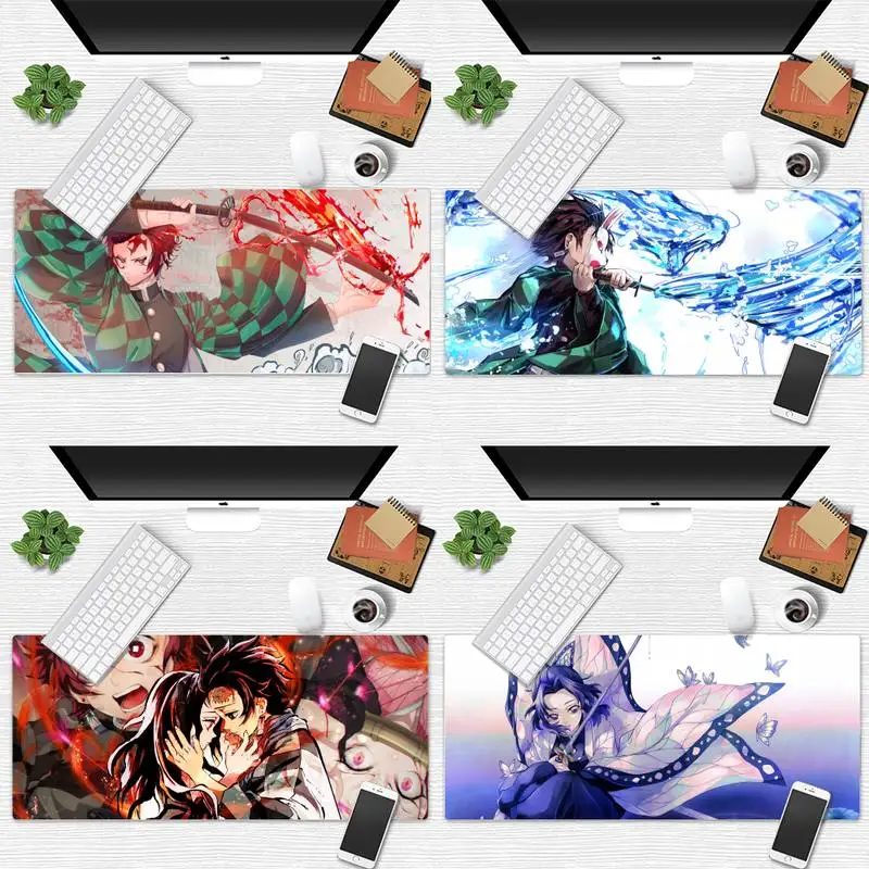 

Kimetsu No Yaiba anime Customized MousePads Computer Laptop Anime Mouse Mat Desk Gamer Large Mouse mats Non-slip Laptop Cushion